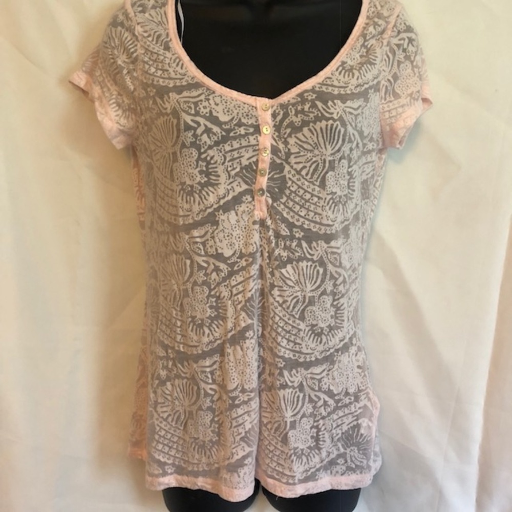 H&M Sheer Light Pink Shirt Size M
